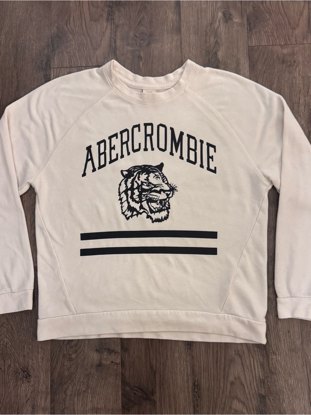 Abercrombie & Fitch Cream Sweatshirt with Black Logo